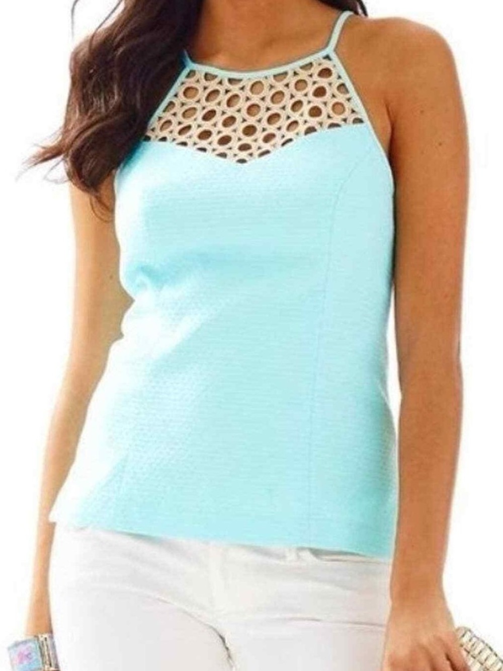 NWT Lilly Pulitzer Larina Top in Pool Blue